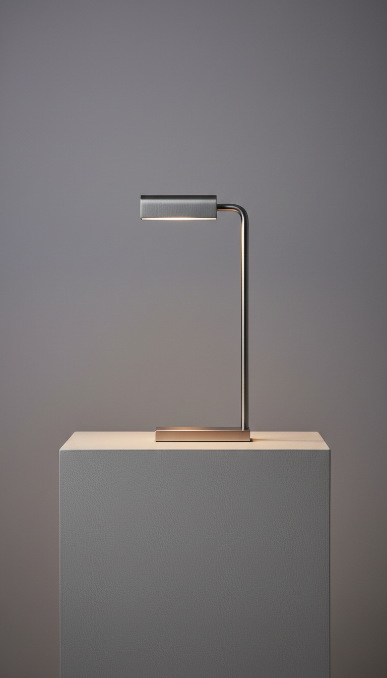 Brushed Steel Minimalist Table Lamp